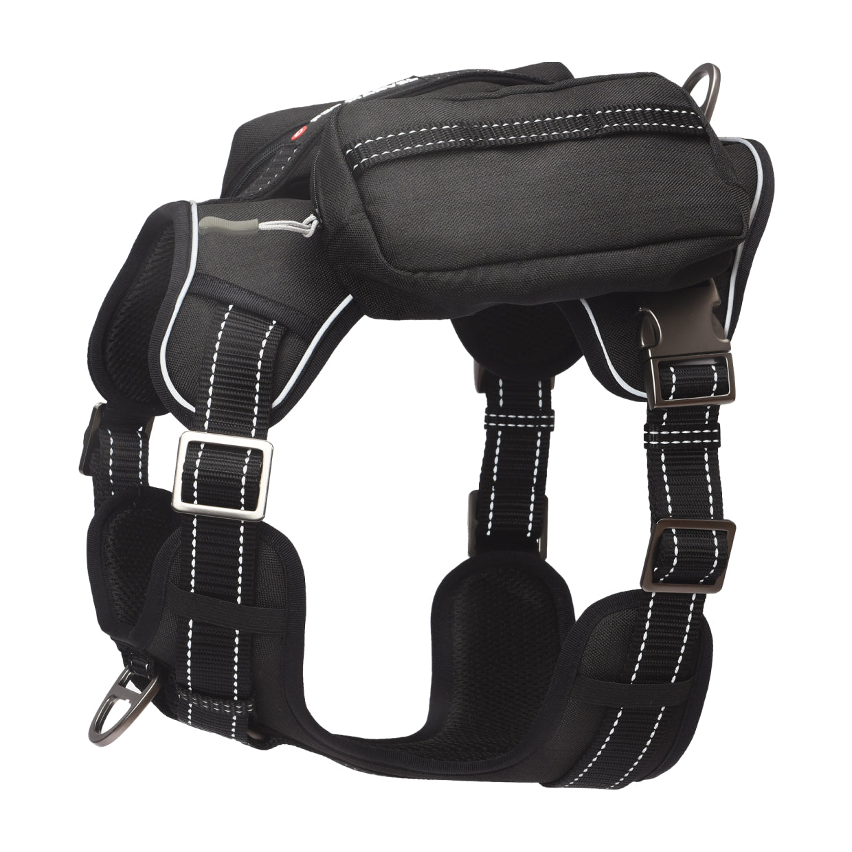 Eco-Paws Tactical Dog Harness With Mini Backpack — No-Pull, Heavy-Duty, Adjustable