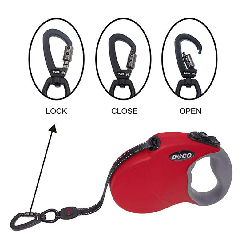 Eco-Paws Automatic Retractable Dog Leash – Heavy-Duty Locking System for Safe Walks