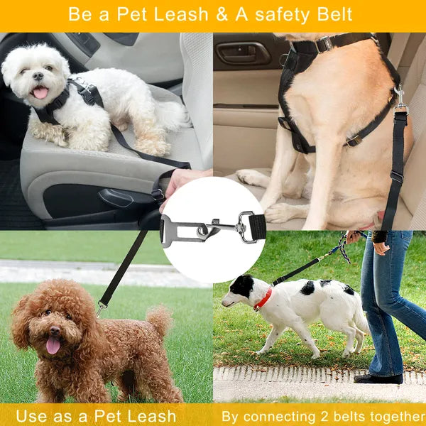 Eco-Paws 2-Pack Adjustable Dog Car Seat Belt – Safety Harness Leash for Travel