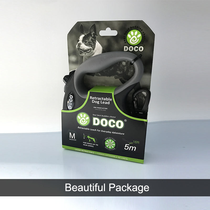 Eco-Paws Automatic Retractable Dog Leash – Heavy-Duty Locking System for Safe Walks