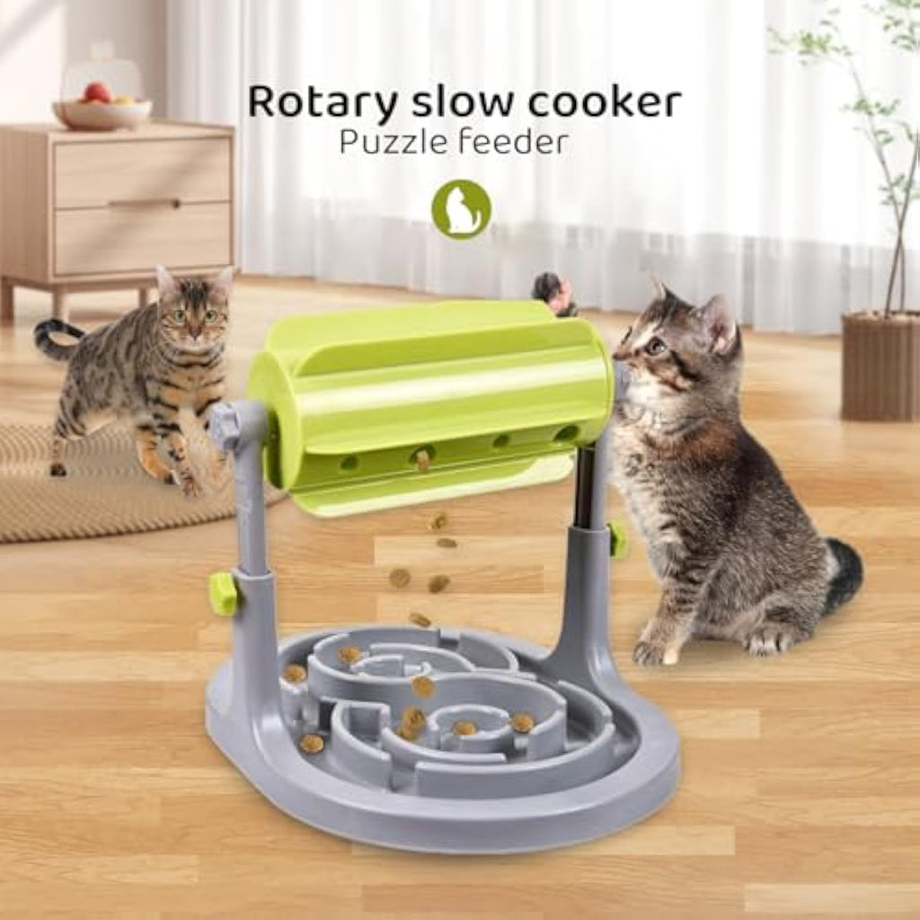 Eco-Paws Interactive Slow Feeder Puzzle Bowl — Dog & Cat IQ Treat Toy