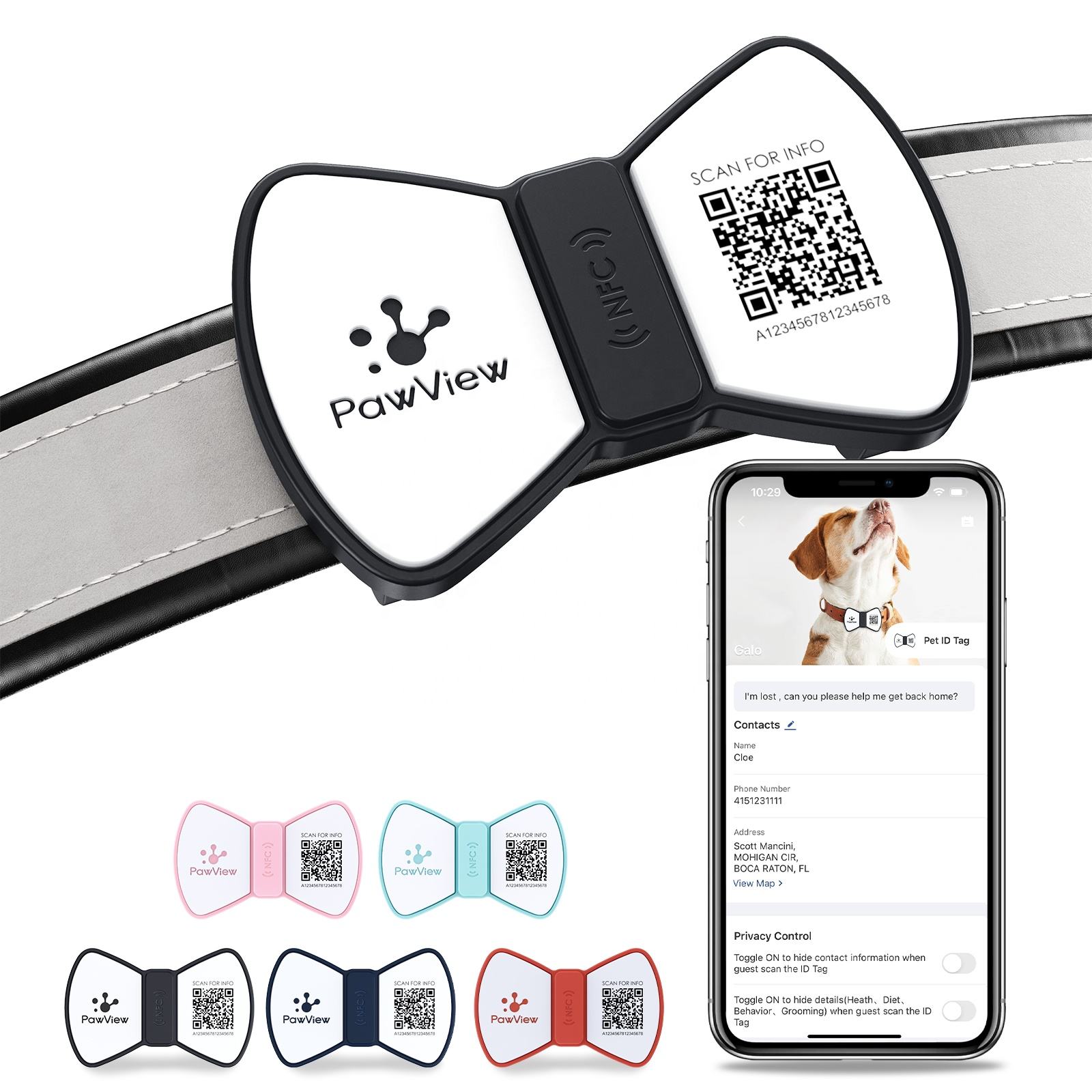 Eco-Paws NFC Smart Pet ID Tag — QR Code Tracking & Instant Contact Info