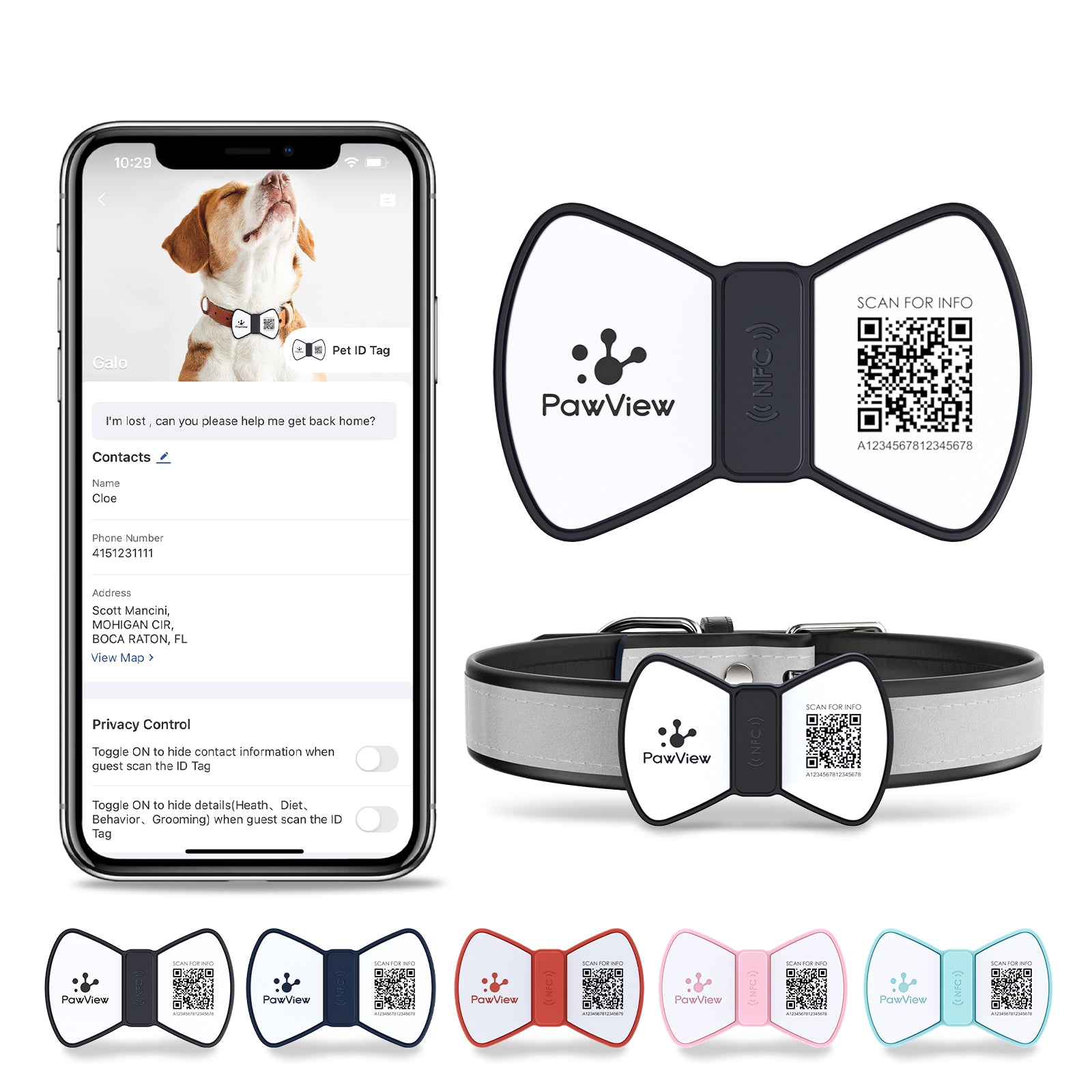 Eco-Paws NFC Smart Pet ID Tag — QR Code Tracking & Instant Contact Info