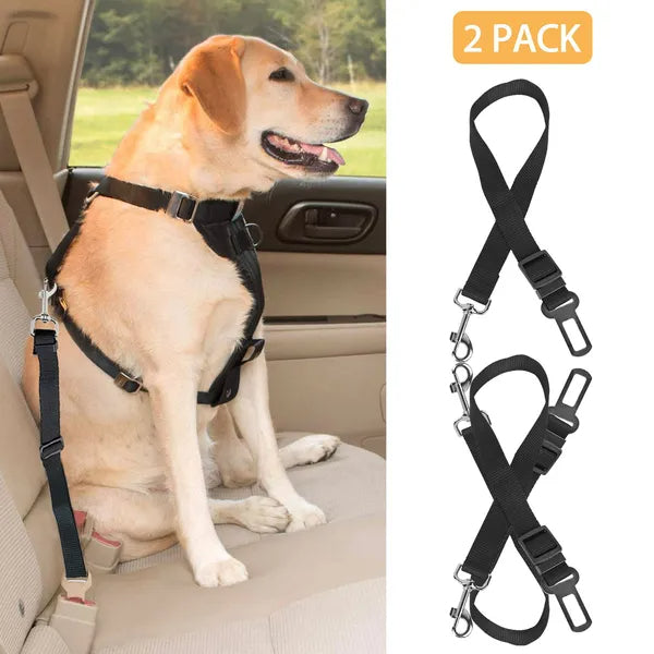 Eco-Paws 2-Pack Adjustable Dog Car Seat Belt – Safety Harness Leash for Travel