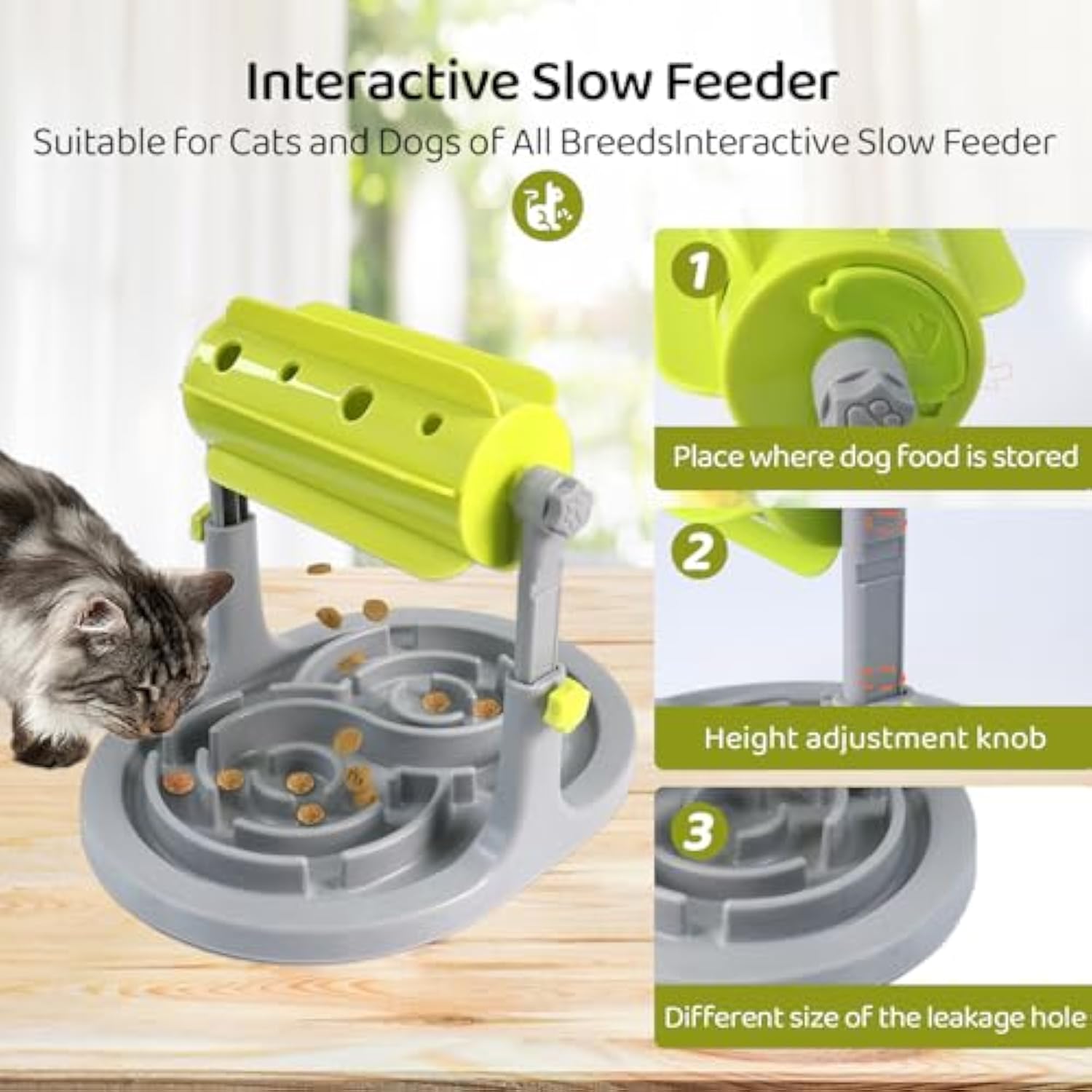 Eco-Paws Interactive Slow Feeder Puzzle Bowl — Dog & Cat IQ Treat Toy