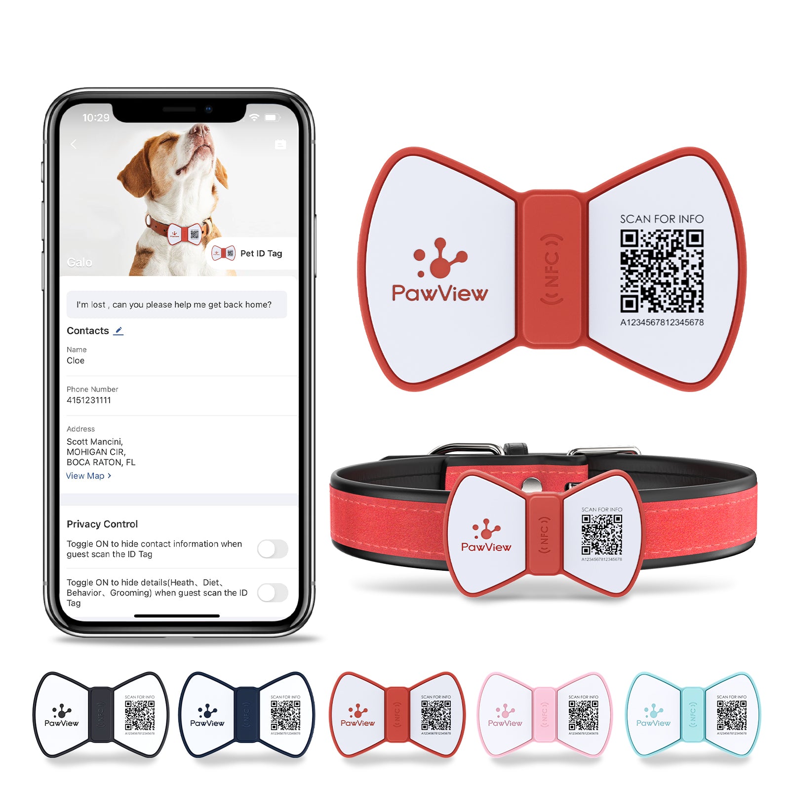 Eco-Paws NFC Smart Pet ID Tag — QR Code Tracking & Instant Contact Info