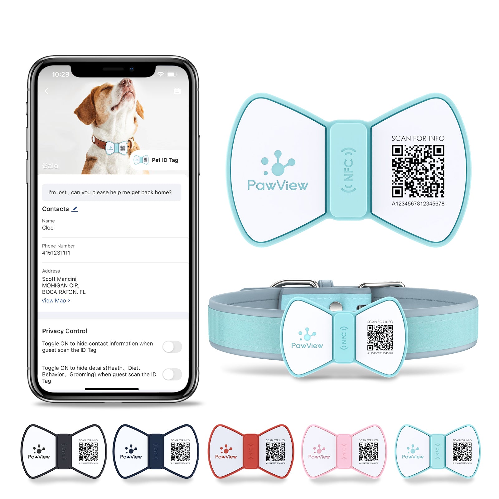 Eco-Paws NFC Smart Pet ID Tag — QR Code Tracking & Instant Contact Info