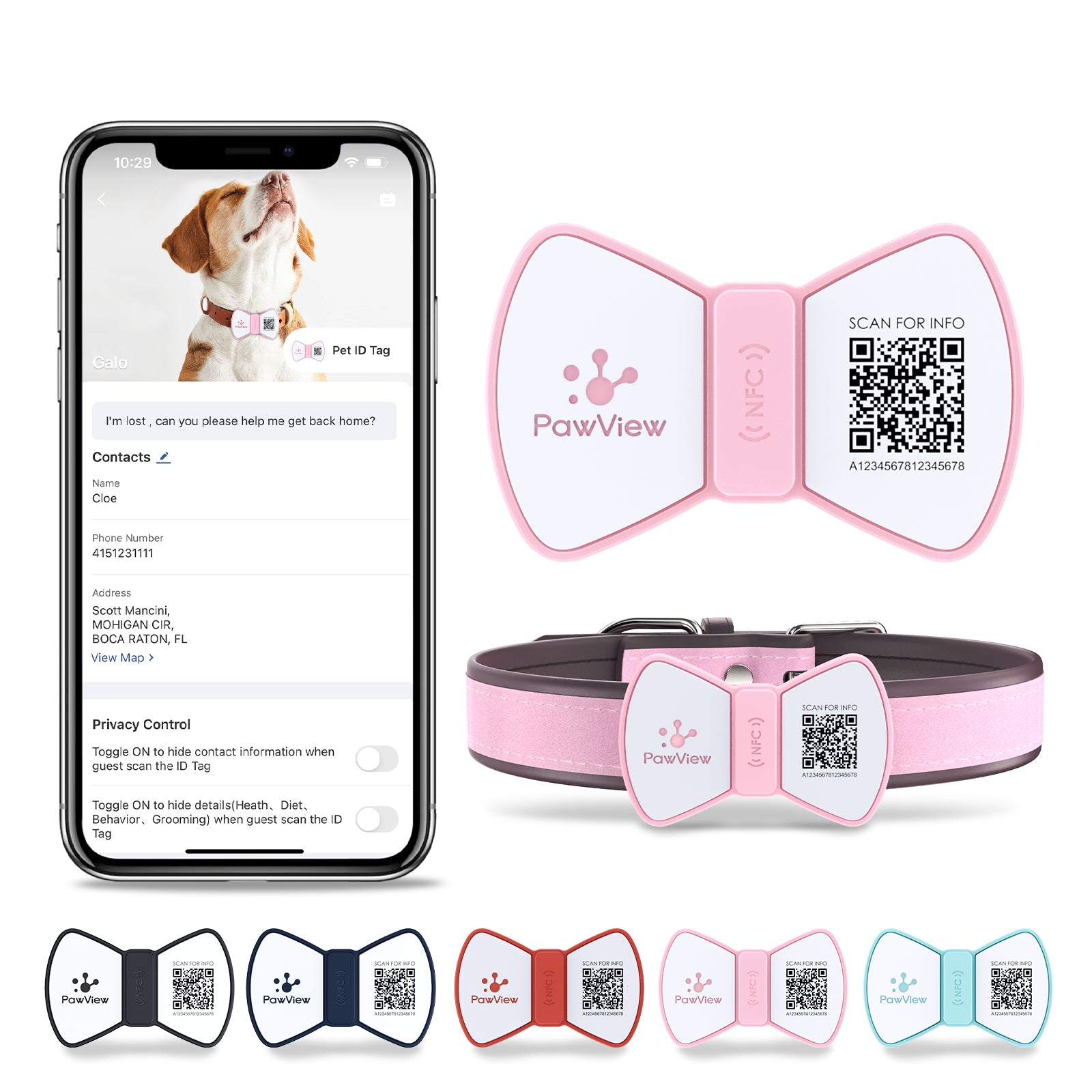 Eco-Paws NFC Smart Pet ID Tag — QR Code Tracking & Instant Contact Info
